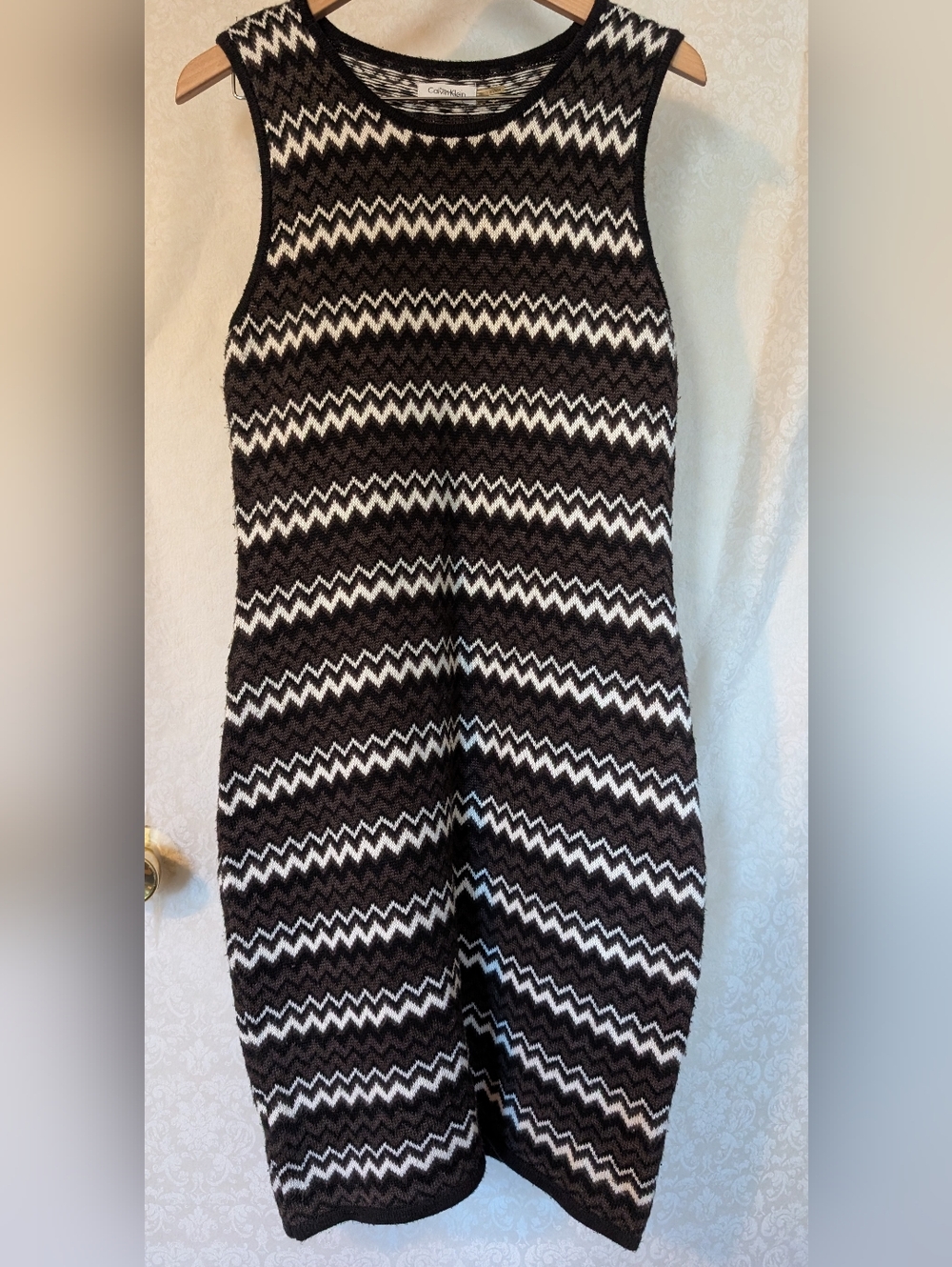 Calvin Klein Chevron Print Sleeveless Sweater Dress Sz.M